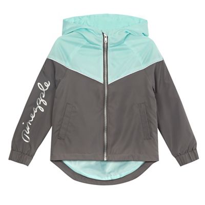 Girls' grey zip-through wind runner jacket